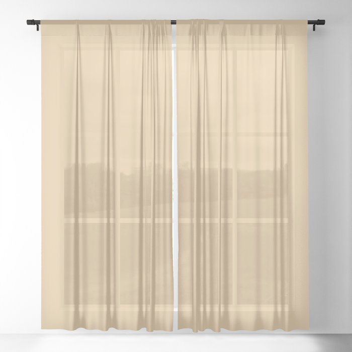 From The Crayon Box Gold Brown Solid Color Sheer Curtain By