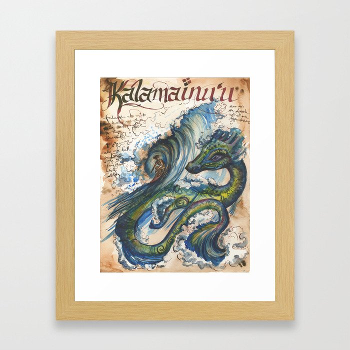 Kalamainu'u Hawaiian Dragon from the Field Guide to Dragons Framed Art Print