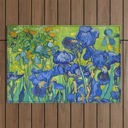 Vincent Van Gogh Irises Painting Detail Outdoor Rug