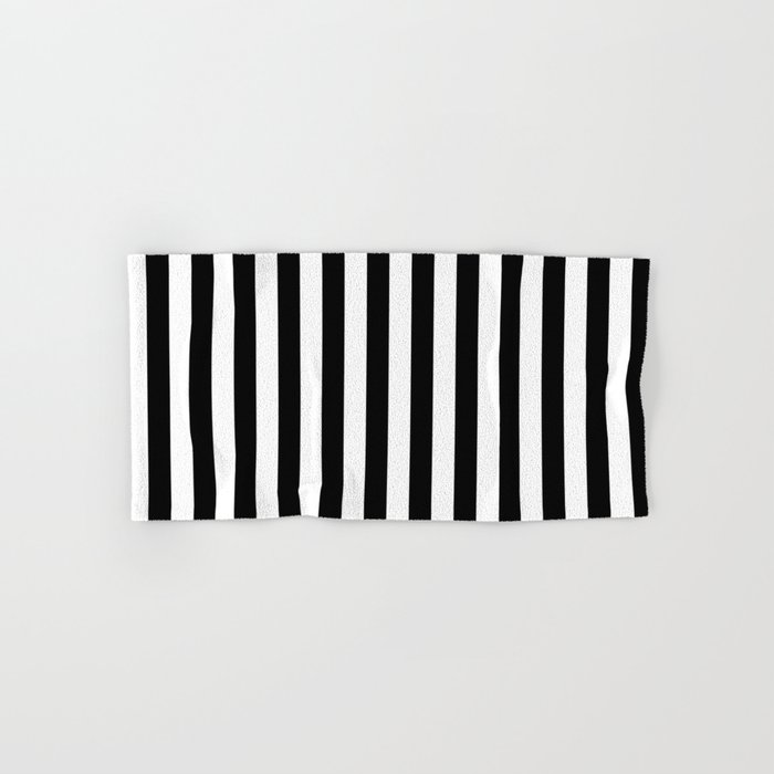 Black and white vertical stripes | Classic cabana Stripe Hand & Bath Towel