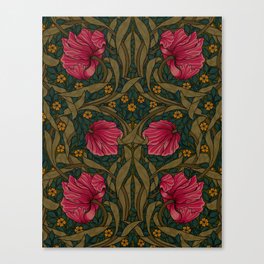 Reconstructed Pimpernel Pattern Sage Pink By William Morris  Canvas Print