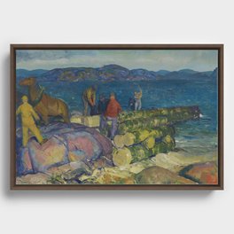 George Bellows Dock Builders Framed Canvas