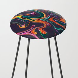 Abstract Marble Painting Counter Stool