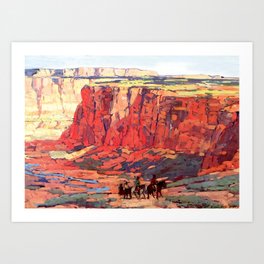 “Canyon Riders” Western art by Edgar Payne Art Print