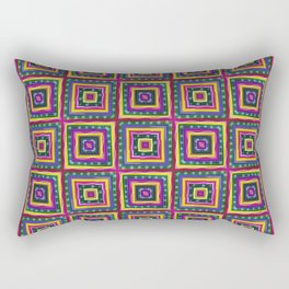 Mandala Square pattern colorful bright Mandala Pattern Rectangular Pillow