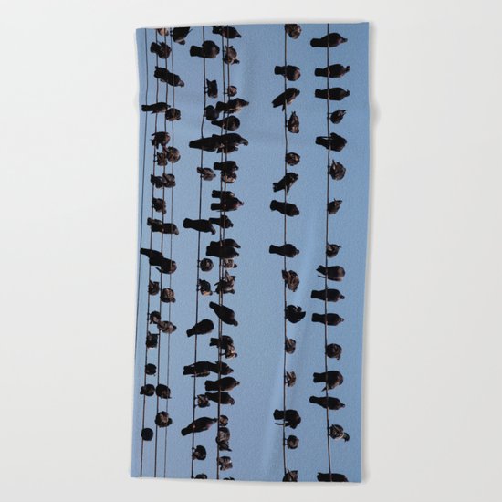 Black Birds Beach Towel