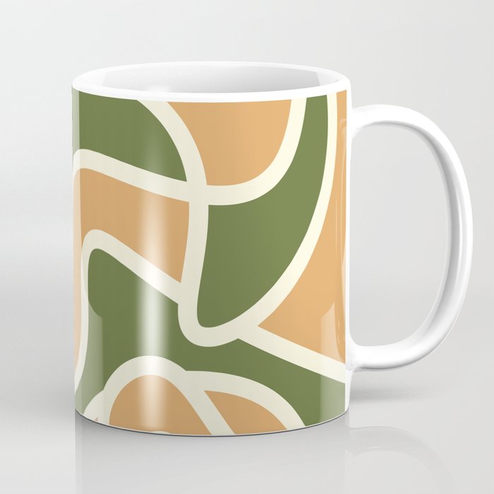 Messy Scribble Texture Background - Earth Yellow and Green Coffee Mug