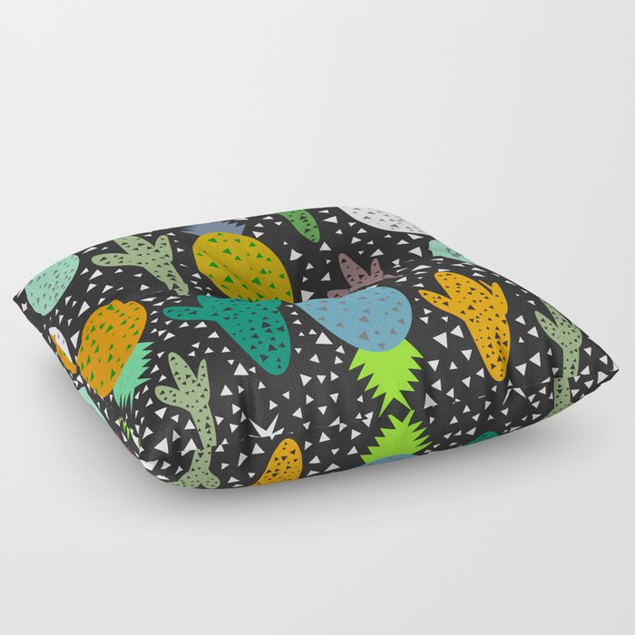 Succulents and pineapples Floor Pillow
