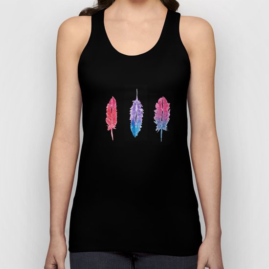 Watercolor Feathers Unisex Tank Top