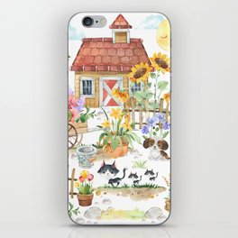 Watercolor Spring Country Cottage iPhone Skin