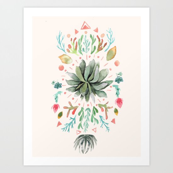 Tropical Succulents Art Print