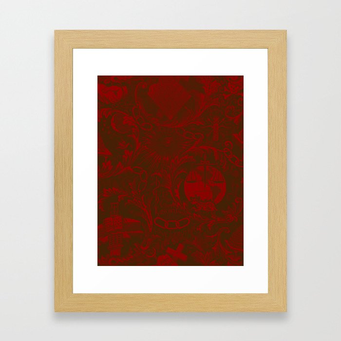 Burgundy IOOF Woven Tapestry Print Framed Art Print