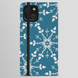 Winter Snowflake Pattern iPhone Wallet Case