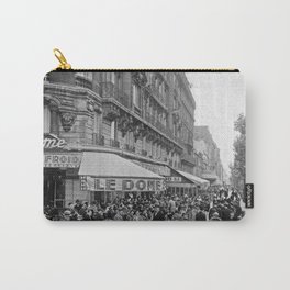Le Dome Cafe, Paris - Hemingway's Favorite Haunt black and white photograph Carry-All Pouch