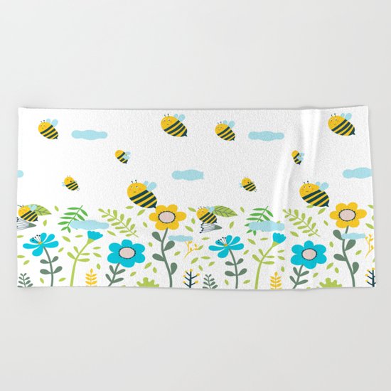 Bee Flaying Beach Towel