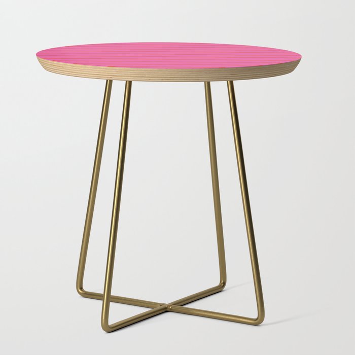 Bold Red Stripes on Tropical Pink Side Table