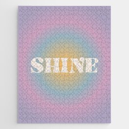 Shine Quote on Retro Colorful Funky Gradient Jigsaw Puzzle
