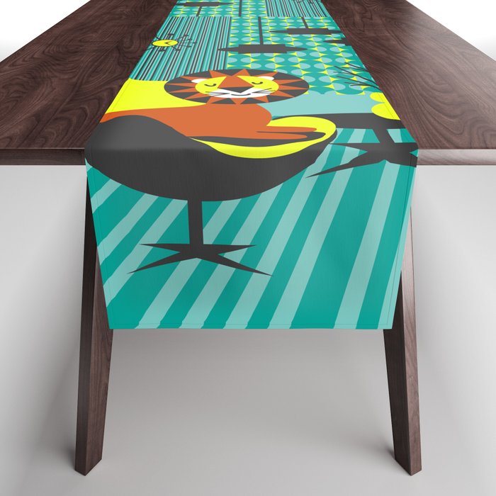 Atomic Leo from the 70s poster Table Runner
