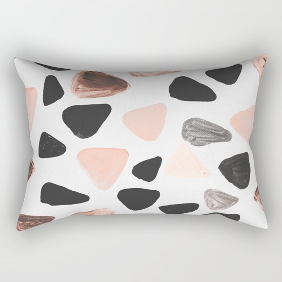 Rounded Triangles Rectangular Pillow