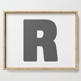 R (Grey & White Letter) Serving Tray