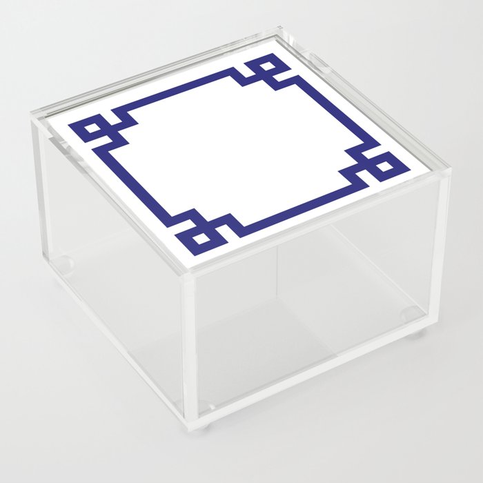 Midnight Blue Greek Key Border Acrylic Box