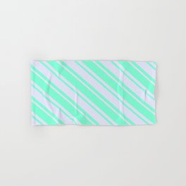 [ Thumbnail: Lavender & Aquamarine Colored Lines Pattern Hand & Bath Towel ]