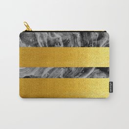 Golden stripes on black wood pattern  Carry-All Pouch