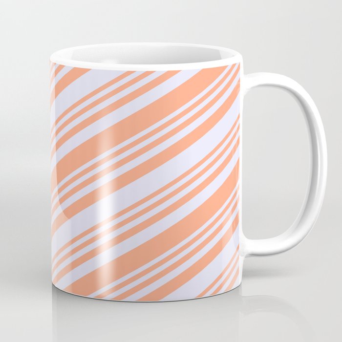 Light Salmon and Lavender Colored Lined/Striped Pattern Coffee Mug