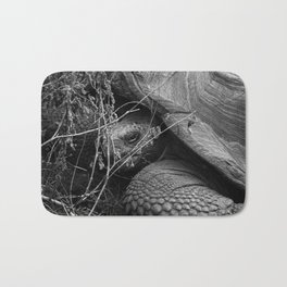 Peek a boo - Giant Galapagos Tortoise portrait Bath Mat