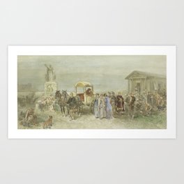 Marketplace with Romans and Batavians, Charles Rochussen, 1889 Art Print | Ancient, Outdoor, Monument, Market, Old, Greek, Europe, Agora, Travel, Culture 