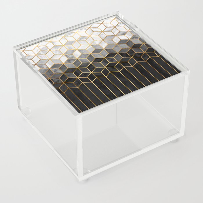 Black and White Gradient Cubes Acrylic Box