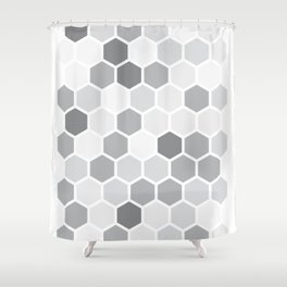 Texture hexagons - Shades of Grey Shower Curtain