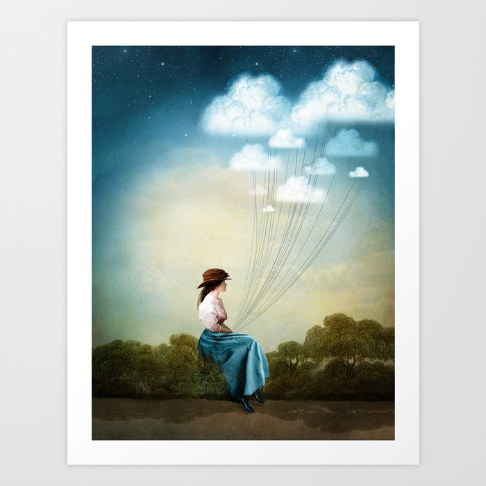 Blue Thoughts Art Print by Catrin Welz-Stein | Society6