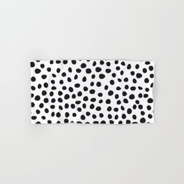 Hand Drawn Polka Dots, Spots Black &  White Hand & Bath Towel