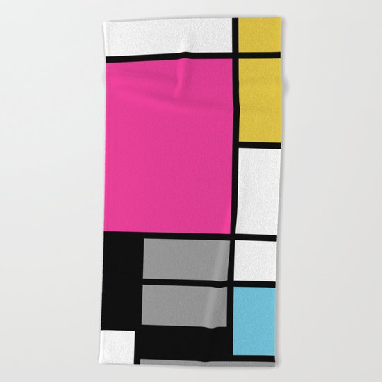 Summer Mondrian Beach Towel