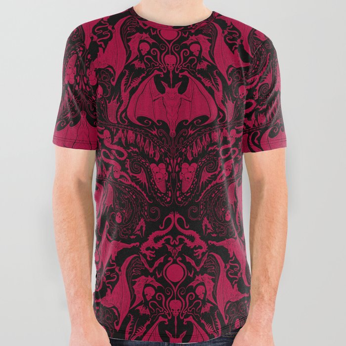 Bats and Beasts - Blood Red All Over Graphic Tee
