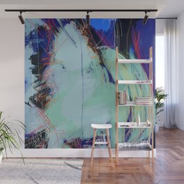 Abstract Expressionism Blue Pastel Vector Art  Wall Mural