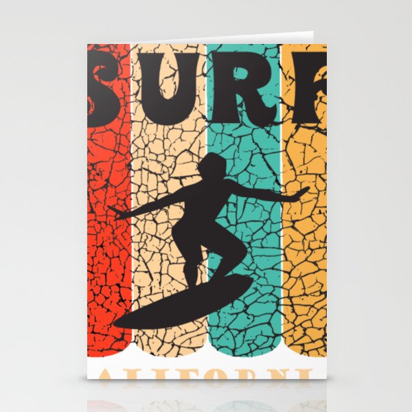 Surf California Colorful Design Stationery Cards