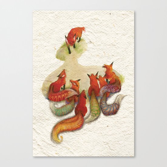 aesop's fable - the fox and his tail Canvas Print