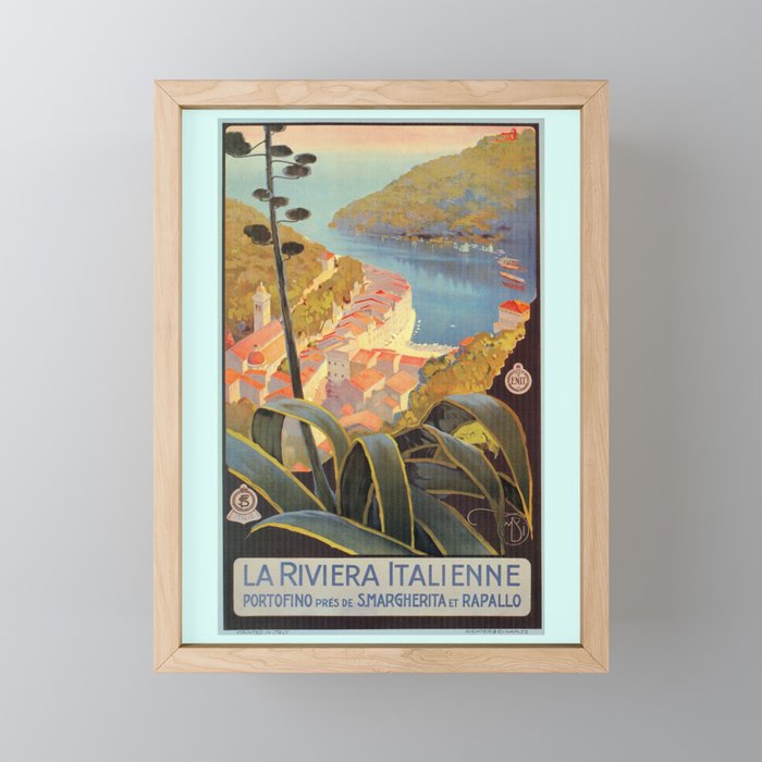 Portofino Italian Riviera Travel Framed Mini Art Print