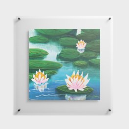 Lily Pad Lake Watercolor Painting Floating Acrylic Print