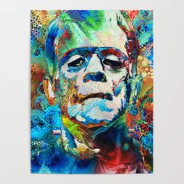 Colorful Frankenstein Monster Art  Poster