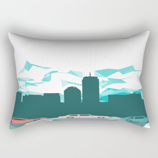 City, mountain and cars Rectangular Pillow