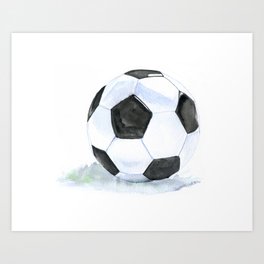 Soccer Ball Watercolor Art Print