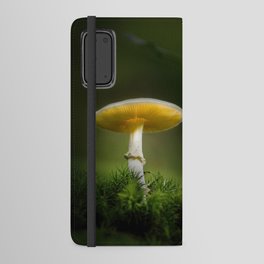 Brightly lit fungus in the forest Android Wallet Case