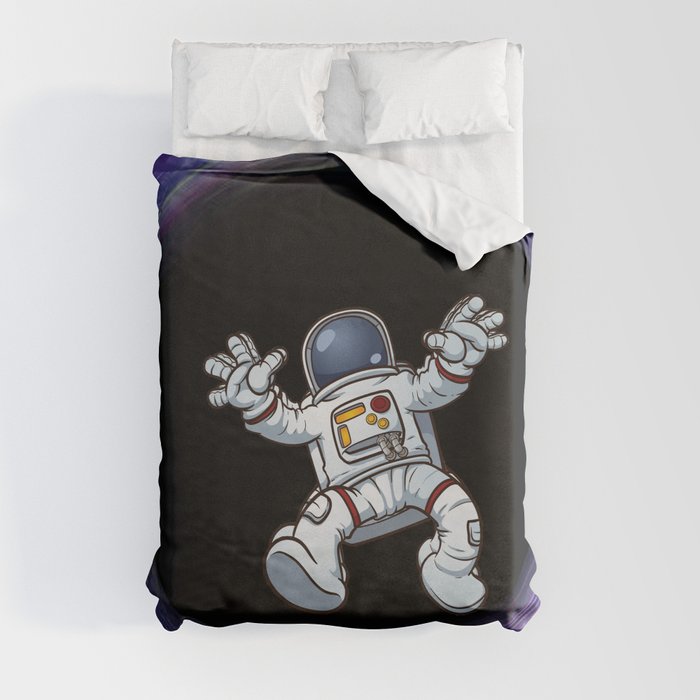 spacemen falling into blackhole Duvet Cover