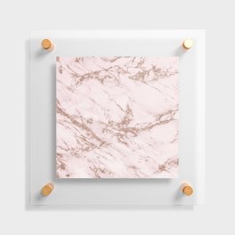 Soft Pink and Glitter Marble Collection Floating Acrylic Print