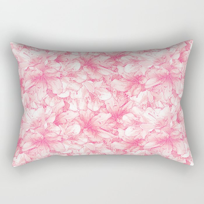 pink lemonade floral azalea flowering flower bouquet pattern Rectangular Pillow