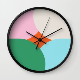 Colorful Semi-Circle Arches Retro Composition Wall Clock