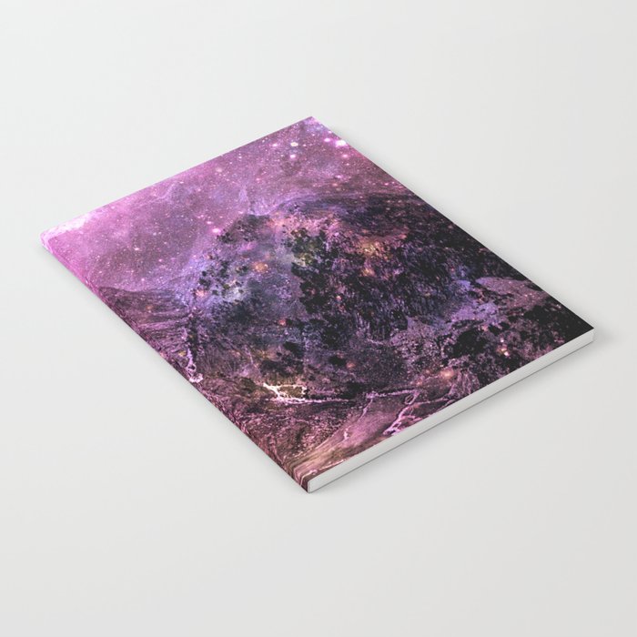 Galaxy Mountains. Burgundy Purple Notebook